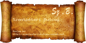 Szentpéteri Bulcsú névjegykártya